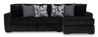 Midnight-Madness Onyx 2-Piece Sectional Sofa with Chaise