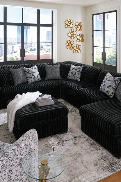 Midnight-Madness 4-Piece Sectional with Chaise