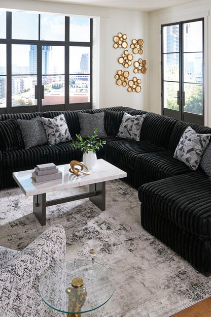 Midnight-Madness 4-Piece Sectional with Chaise