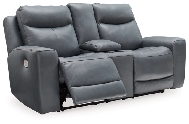 Mindanao Steel Power Reclining Loveseat with Console