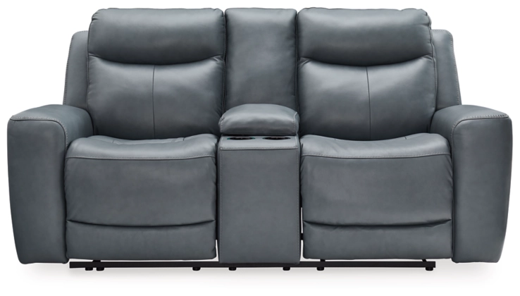 Mindanao Steel Power Reclining Loveseat with Console