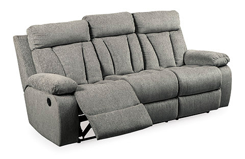 Mitchiner Fog Reclining Sofa with Drop Down Table