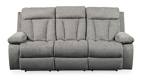 Mitchiner Fog Reclining Sofa with Drop Down Table