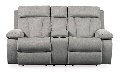 Mitchiner Fog Reclining Loveseat with Console