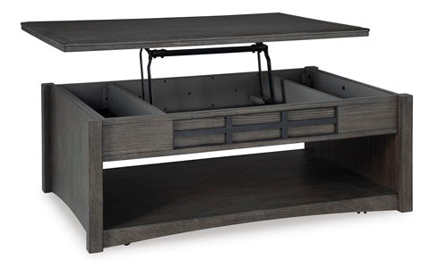 Montillan Grayish Brown Lift-Top Coffee Table