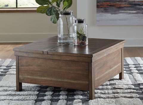 Moriville Grayish Brown Lift-Top Coffee Table