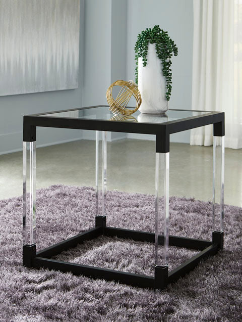 Nallynx Metallic Gray End Table