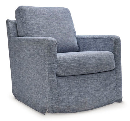 Nenana Denim Next-Gen Nuvella Swivel Glider Accent Chair