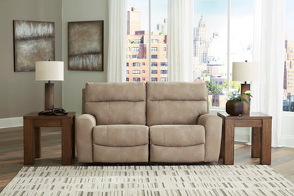 Next-Gen Sand DuraPella Power Reclining Sofa and Loveseat Set