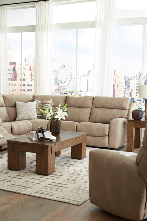 Next-Gen DuraPella Sand Power Reclining Sectional Loveseat