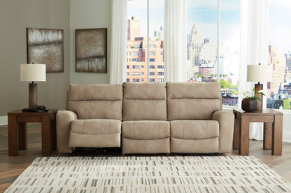 Next-Gen Sand DuraPella Power Reclining Sofa and Loveseat Set