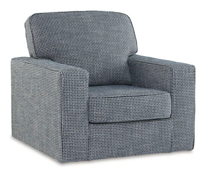 Olwenburg Denim Swivel Accent Chair