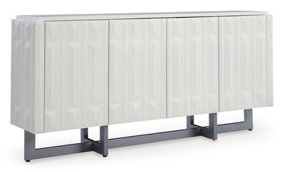 Ornawel Distressed White Accent Cabinet