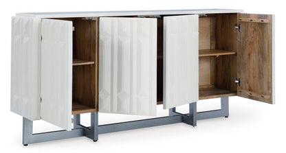 Ornawel Distressed White Accent Cabinet