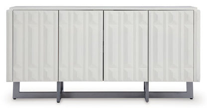 Ornawel Distressed White Accent Cabinet
