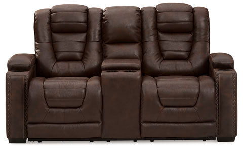 Owner's Box Thyme Power Reclining Loveseat with Console