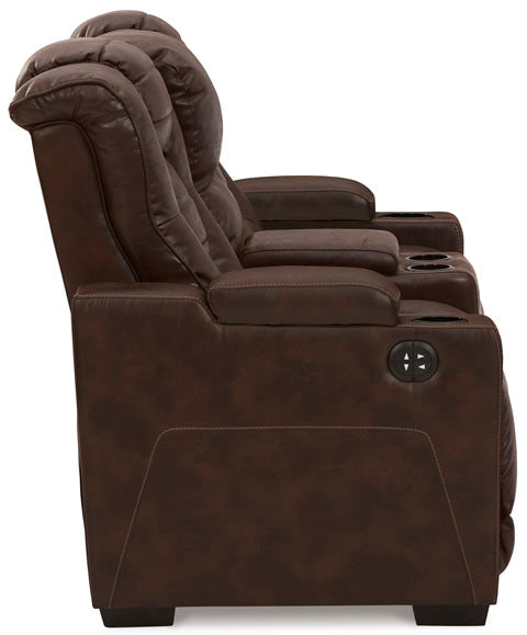 Owner's Box Thyme Power Reclining Loveseat with Console