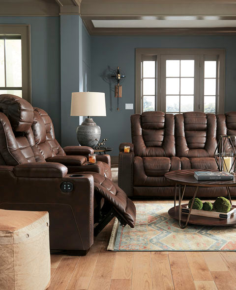 Owner's Box Thyme Power Reclining Loveseat with Console