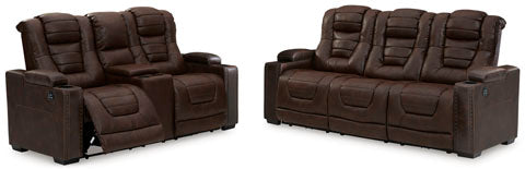 Owner's Box Thyme Power Reclining Sofa and Loveseat Set