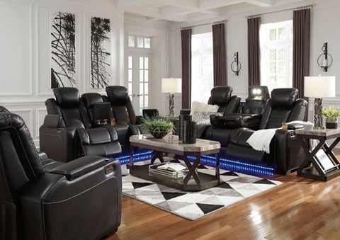 Party Time Midnight Power Reclining Sofa & Loveseat Set