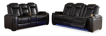 Party Time Midnight Power Reclining Sofa & Loveseat Set