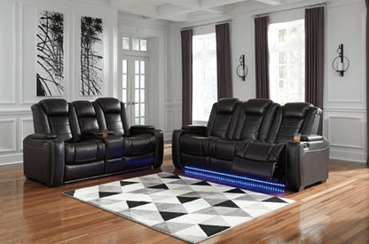 Party Time Midnight Power Reclining Sofa & Loveseat Set