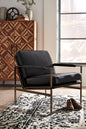 Puckman Black Leather Accent Chair