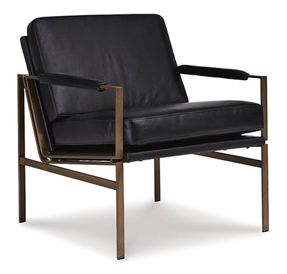 Puckman Black Leather Accent Chair