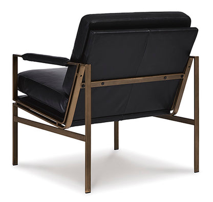 Puckman Black Leather Accent Chair