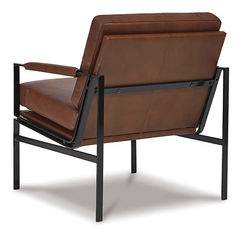 Puckman Brown Leather Accent Chair