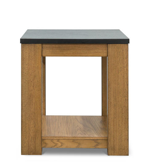 Quentina Light Brown and Black End Table