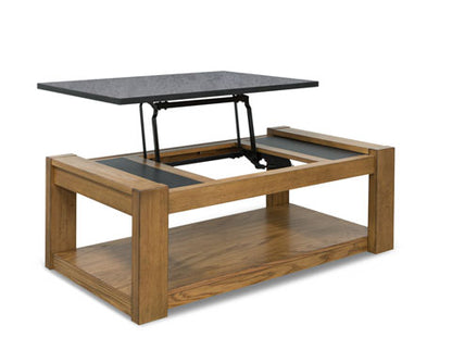 Quentina Light Brown/Black Lift-Top Coffee Table