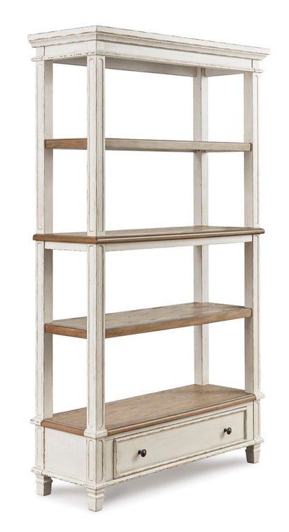 Realyn White and Brown 75" Bookcase
