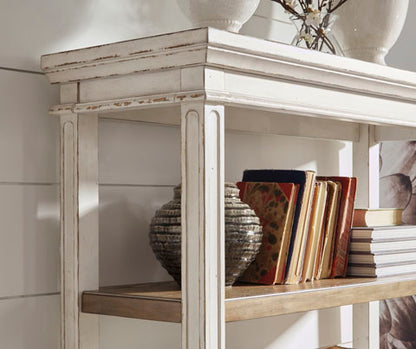 Realyn White and Brown 75" Bookcase