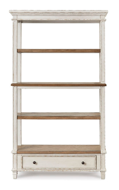 Realyn White and Brown 75" Bookcase