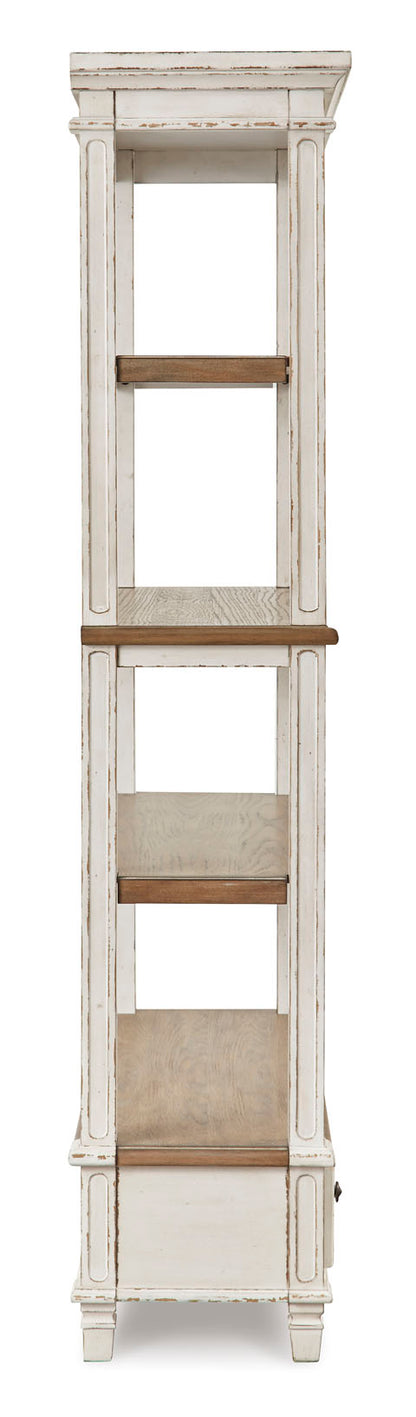 Realyn White and Brown 75" Bookcase