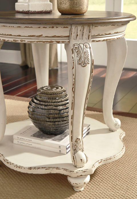 Realyn White and Brown End Table