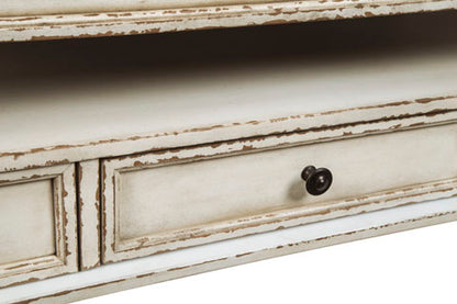 Realyn White & Brown Coffee Table with Lift Top