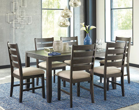 Rokane Brown 7-pc Dining Table and Chairs Set