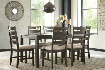 Rokane Brown 7-pc Dining Table and Chairs Set
