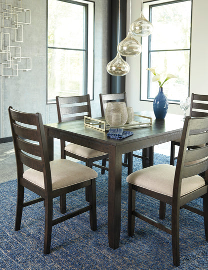 Rokane Brown 7-pc Dining Table and Chairs Set