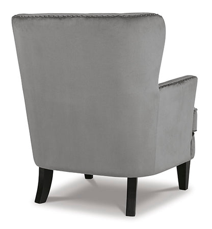 Romansque Gray Velvet Accent Chair