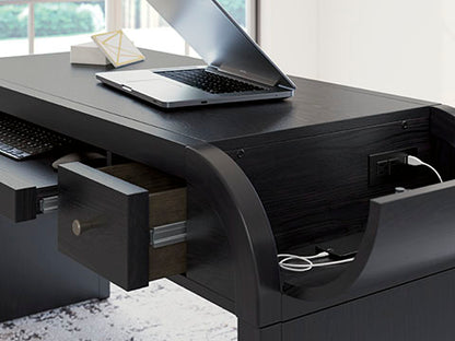 Rowanbeck Black Home Office Desk