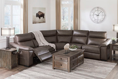 Salvatore Chocolate Leather 5-Piece Power Reclining Sectional
