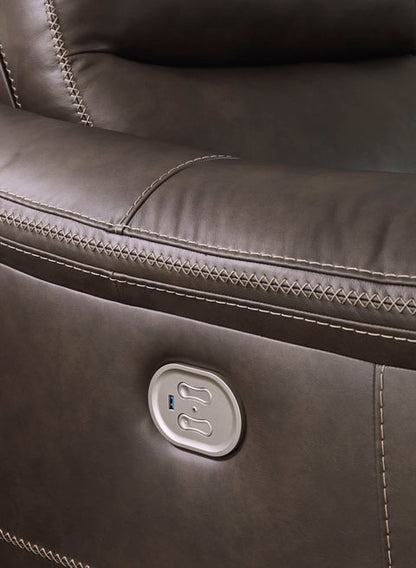 Salvatore Chocolate Leather 5-Piece Power Reclining Sectional