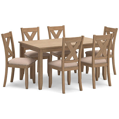 Sanbriar Light Brown 7-pc Dining Table and Chairs Set