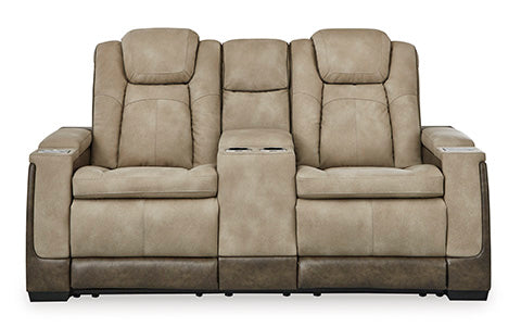 Next-Gen DuraPella Sand Power Reclining Loveseat with Console