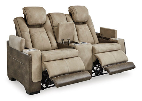 Next-Gen DuraPella Sand Power Reclining Loveseat with Console