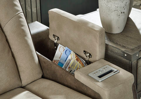 Next-Gen DuraPella Sand Power Reclining Loveseat with Console