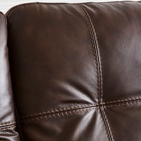 Santorine Dark Brown Leather Loveseat